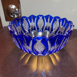 Colbalt Blue Cut Crystal Bowl