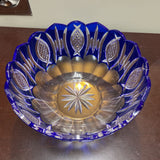 Colbalt Blue Cut Crystal Bowl
