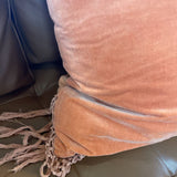 Large Velour Pillow with Fringe