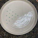 Handmade Pottery Platter with Green Dots