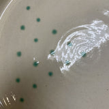 Handmade Pottery Platter with Green Dots