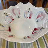 Handmade Pottery Platter with Green Dots