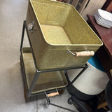 Galvenized Metal Rolling Party Bucket Bar Cart