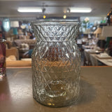 Clear Textured Glass Vase