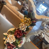 Capodimonte Porcelain Pitcher w Hand-Sculpted Roses