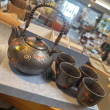 Asian 5 pc Ceramic Tea Set in Box