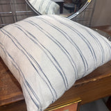 Cream w Blue Stripe Pillow