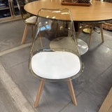 Lucite Shell w White Seat Dining Chair