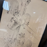 Racoons Pencil Drawing by MK Edwards