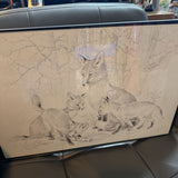 Fox Family Pencil Drawing by MK Edwards