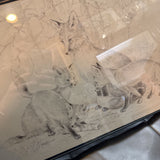 Fox Family Pencil Drawing by MK Edwards