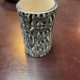 Carved Zebra Cup/Vase