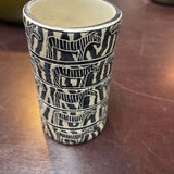 Carved Zebra Cup/Vase
