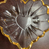 Glass Heart Dish w/Gold Trim