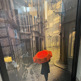 Framed Red Umbrella Artwork