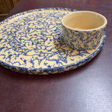 Roseville OH Pottery Platterw/Dip Bowl