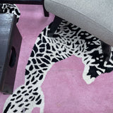 Pink & White Leopard Rug
