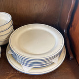 Lenox Blue Pinstripe Chinastone Set-8 Place Settings+Serving Pieces