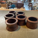 Wood Look Napkin Rings-Set of 6