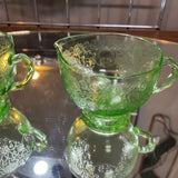 Depression Glass Sugar & Creamer Set