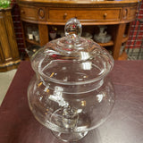 Footed Glass Apothecary Jar w/Lid