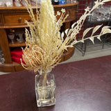 Glass Vase w/Dried Pamoas Grass