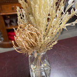 Glass Vase w/Dried Pamoas Grass