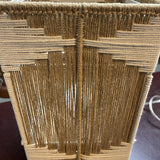 Woven Table Lamp with Square Wood Base