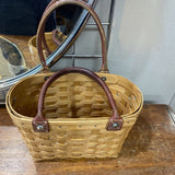 Basket w/Leather Handles