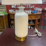 Ceramic Lamp w/Shade Bronze Base