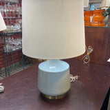Ceramic Lamp w/Shade and Bronze Base