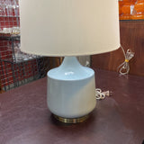 Ceramic Lamp w/Shade and Bronze Base