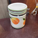 Canister w/Peach Deco