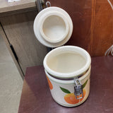 Canister w/Peach Deco