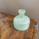 Frosted Green Glass Vase