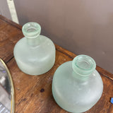 Frosted Green Glass Vase