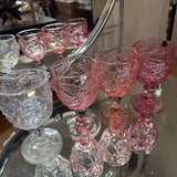 Madonna Inn Pressed Glass Goblets - Wild Rose Pattern