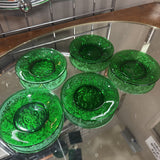 Set of 5 Dark Green Glass Plates
