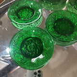 Set of 5 Dark Green Glass Plates