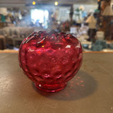 Fenton Cranberry Glass Round Vase
