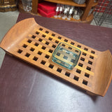 Lattice Serving Tray w 1 Green Bowl by Dansk