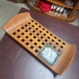 Lattice Serving Tray w 1 Green Bowl by Dansk