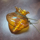 Amber Glass Hanging Vase
