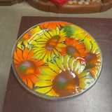 Fused Sunflower Glass Serving Plate