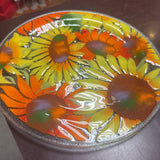 Fused Sunflower Glass Serving Plate
