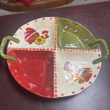 Divided Chicken Ceramic Platter