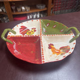 Divided Chicken Ceramic Platter