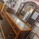 4 Drawer Marble Top Dresser w/Mirror