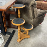 Vintage Oak 3 Tiered Plant Stand