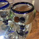 Set of 2 Mexican Pedestal Wine Glasses